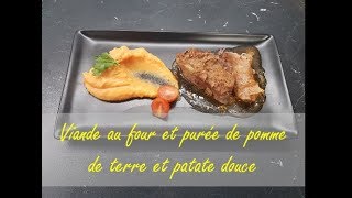 Viande au four et purée de pomme de terre et patate douce  اللحم في الفرن و بطاطا مطحونة [upl. by Corotto]