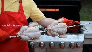 Rotisserie Grilling Two Chickens [upl. by Seagrave]