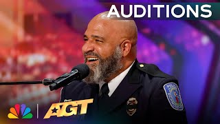 Police Officer Mervin Mayo STUNS With quotThinking Out Loudquot by Ed Sheeran  Auditions  AGT 2024 [upl. by Eckart699]