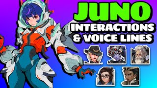 NEW HERO JUNO Hero Interactions amp Voice Lines Overwatch 2 Season 12 New Horizons [upl. by Shaddock]