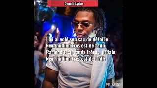 Koba LaD  paroles de la Détaille by Donald Lyrics [upl. by Iahk]