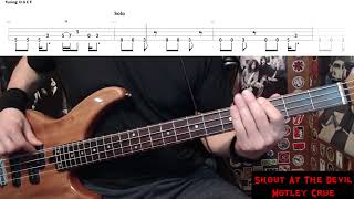 Shout At The Devil by Motley Crue  Bass Cover with Tabs PlayAlong [upl. by Junina]