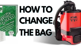 Numatic Backpack Vacuum Bag Changing [upl. by Nwad]