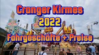 Cranger Kirmes 2022 Fahrgeschäfte  Preise [upl. by Anivram553]