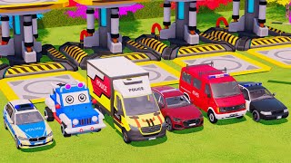 From Roads to Skies New Car and Helicopter Adventure color policecar ambulance [upl. by Kenny]