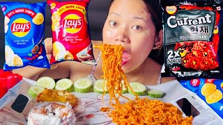 Eating spicy noodles with spicy 🌶️ loys ll spicy noodles 🍜 ll asmr video mukbang food ￼ [upl. by Conall226]