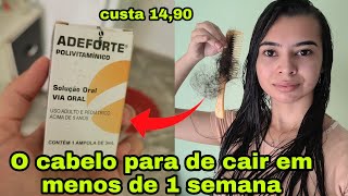 VITAMINA ADEFORTE PARA QUEDA DE CABELO meu cabelo estava caindo muito [upl. by Malachy167]