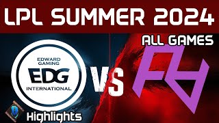 EDG vs RA Highlights ALL GAMES LPL Summer 2024 EDward Gaming vs Rare Atom by Onivia [upl. by Anilejna]