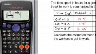 Casio fx calculators  Mean from Grouped Frequency Tables  ExamSolutions [upl. by Aisanat402]