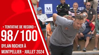 Performance pétanque époustouflante  Dylan ROCHER tire 98 boules sur 100  Montpellier 2024 [upl. by Belden]