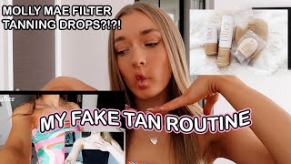 TRYING THE NEW MOLLY MAE FILTER TAN DROPS  Fake Tan Routine [upl. by Gehman]