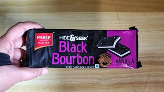 Unpacking of Black Bourbon Vanilla Cream Sandwich Biscuits [upl. by Arreit]