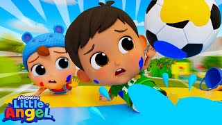 Uhoh Colorful Football Soccer Chaos  Little Angel Kids Songs amp Nursery Rhymes LittleAngel [upl. by Nortna]