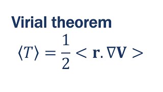 virial theorem  derivation of virial theorem  quantum mechanics [upl. by Mead]