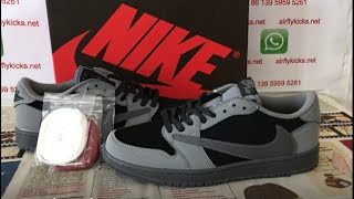 Travis Scott x Jordan 1 Low OG Black Grey Review [upl. by Atilrahc]