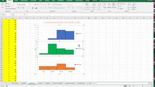 Excel  split histogram by simply creating separate histograms and aligning them [upl. by Wenz]