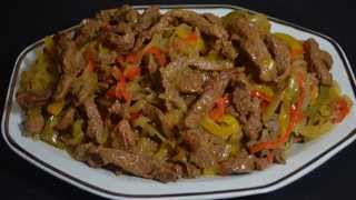 como hacer Fajitas de carne  Receta Mexicana [upl. by Daht]