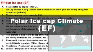 Koppen Scheme  Polar Ice cap Climate EF  UPSC IAS Geography [upl. by Silma]