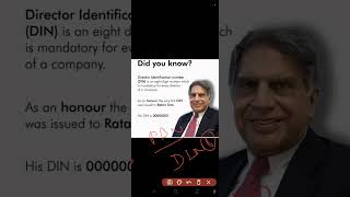 Ratan Tata ♥️♥️ Director Identification Number 😍😍DIN ♥️♥️ Tata Motors 😍😍 Tata Power [upl. by Sadoc44]