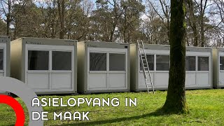 Deel wooncontainers asielopvang Waalre geplaatst [upl. by Enahsal507]