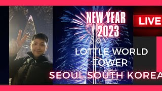 Lotte tower fireworks New Year 2023 [upl. by Nlocnil913]