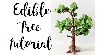 Tree Tutorial for cakes  Wired tree  Edible Tree Cake Topper  How to make edible cake moss [upl. by Dev]