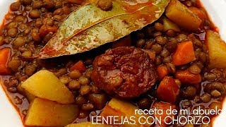 Lentejas con chorizo 🍲😜 Receta de la abuela [upl. by Quinta]