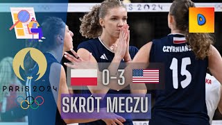 Siatkówka Kobiet Polska vs USA 03 Ćwerćfinał Skrót Meczu 2024 Wywiady [upl. by Urd]