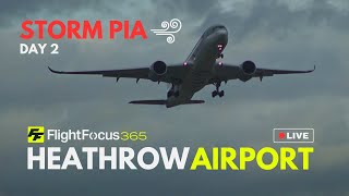 Live London Heathrow Airport  STORM PIA DAY 2 [upl. by Anaes]