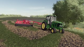 LIVE  Mowing Oats  FS22  Westby WI [upl. by Natam]