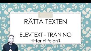 Vi rättar en text  Hittar ni felen Text om träning [upl. by Aitenev180]