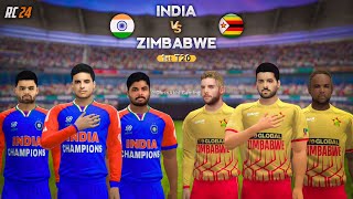 India vs Zimbabwe 1st T20 Highlights  India Tour of Zimbabwe  Real Jerseys In Real Cricket 24 [upl. by Stempson]