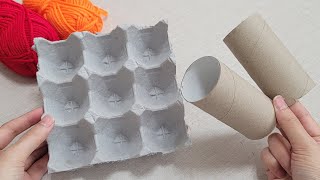 So Beautiful  Look what I Made with Egg carton and toilet paper roll DIY Recycling craft ideas [upl. by Grace]