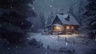 Freezing Winter Storm at a Cozy Log Cabin  Winter Storm Ambience  Howling Wind amp Blowing Snow [upl. by Norraj]