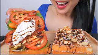 WAFFLES ASMR EATING SOUNDS LIGHT WHISPERS  SASASMR [upl. by Luella4]