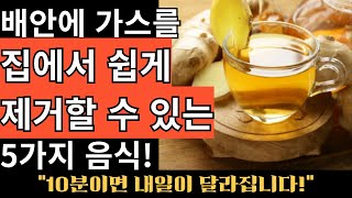 배 가스빼는법 가스를 줄이는 5가지 음식 집에서 바로 실천하세요 [upl. by Onida]