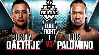 Full Fight  Justin Gaethje vs Luis Palomino Lightweight Title Bout  WSOF 19 2015 [upl. by Barbey]