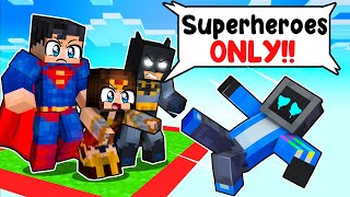 Locked on ONE CHUNK with SUPERHEROES in Minecraft [upl. by Yssej533]