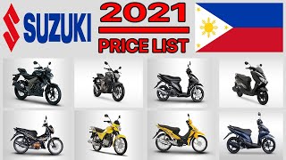 SUZUKI MOTORCYCLE PRICE LIST IN PHILIPPINES 2021 [upl. by Rekoob79]