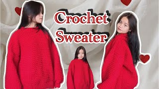 Crochet sweater  crochet sweater for beginners  Crochet with Riddima  tutorial in Nepali [upl. by Hgielac]