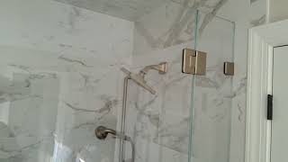 Custom Shower Door Installation with Brushed Bronzed Hardware [upl. by Rehpatsirhc866]