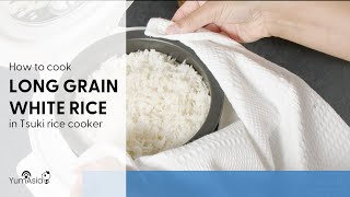 How To Cook Long Grain White Rice In The Tsuki Mini Rice Cooker [upl. by Noynek]