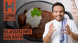 Schnelles Klassisches Gulasch Rezept von Steffen Henssler [upl. by Doowrehs]