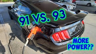 Mustang GT 91 vs 93 Octane 060 Testing DOES IT MAKE A DIFFERENCE [upl. by Kelby]