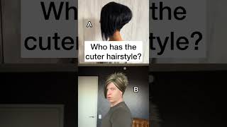 WHOSE HAIR IS CUTER 😍 hairstyle hair haircare shorts funny trending [upl. by Imer]