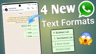 Whatsapp 4 new text formats  whatsapp updates  whatsapp new update [upl. by Sofia889]