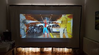 Unboxing and review of a Excelvan PVC Collapsible Projection Screen HD Portable Projector [upl. by Macknair]