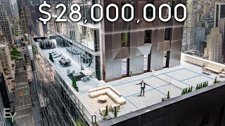 Inside a 28000000 NYC Apartment with a Private Pickle Ball Court [upl. by Nawek714]