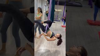 Trying Aerial yoga poses shorts viral [upl. by Oremor]