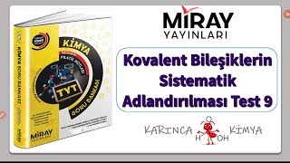 Miray Yayınları TYT Kimya Soru Bankası Kovalent Yapılı Bileşiklerin Sistematik Adlandırılması Test 9 [upl. by Goraud]